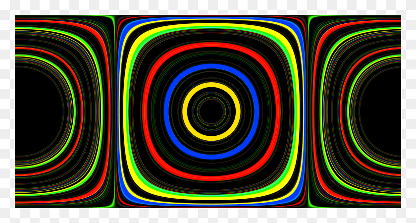 4962x2483 Patrón De Onda Abstracta Círculos De Luz De Colores Líneas Círculo Hd Png