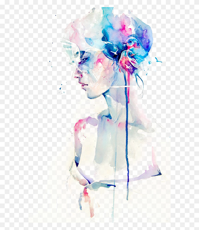 600x912 Абстрактная Женщина Файл Агнес Сесиль, Графика, Современное Искусство Hd Png Скачать