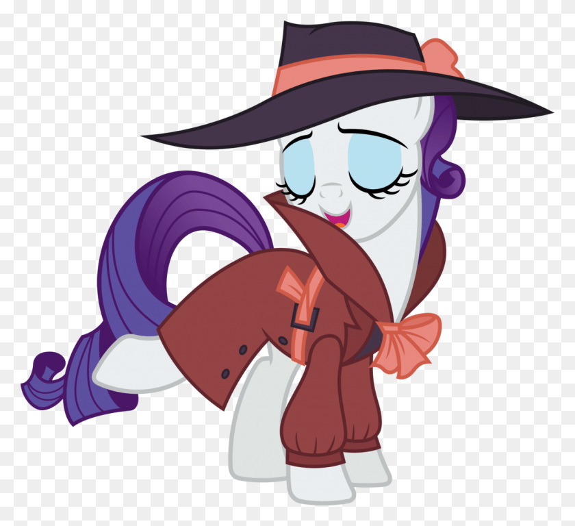 1127x1024 Absurd Res Mlp Rarity Detective, Hat, Clothing, Apparel HD PNG Download