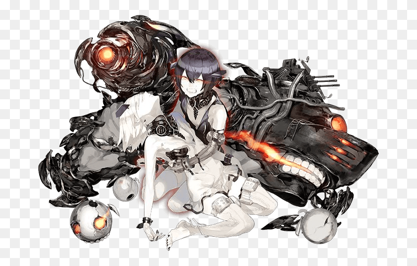 686x476 Abyssal Twin Hime And Abyssal Twin Hime Drawn By Akira Kancolle Abyssal Twin Princesses, Helmet, Clothing, Apparel HD PNG Download