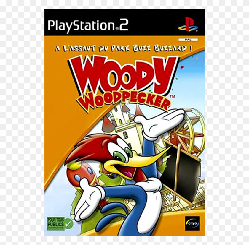 542x769 Descargar Png Sony Playstation 2 Woody Woody Woodpecker Pc Game, Comics, Book, Flyer Hd Png