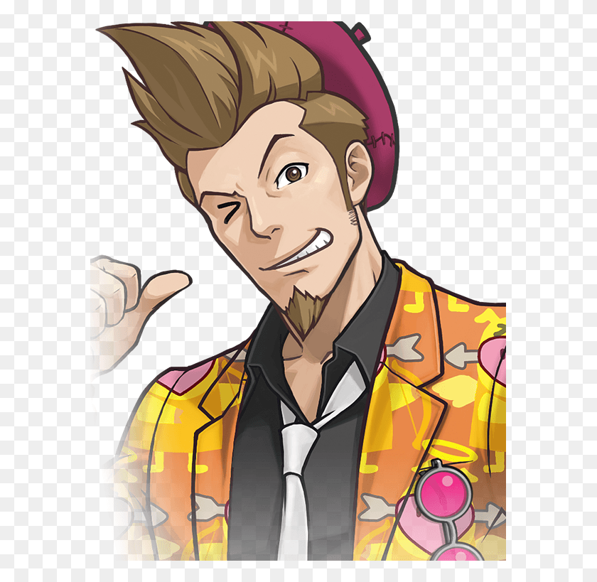 585x759 Ace Attorney Clipart Larry Butz, Tie, Accessories, Accessory HD PNG Download
