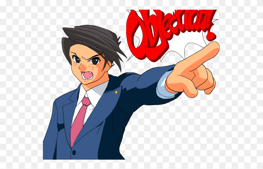 567x481 Ace Attorney Clipart Objection Ace Attorney, Tie, Accessories, Accessory HD PNG Download
