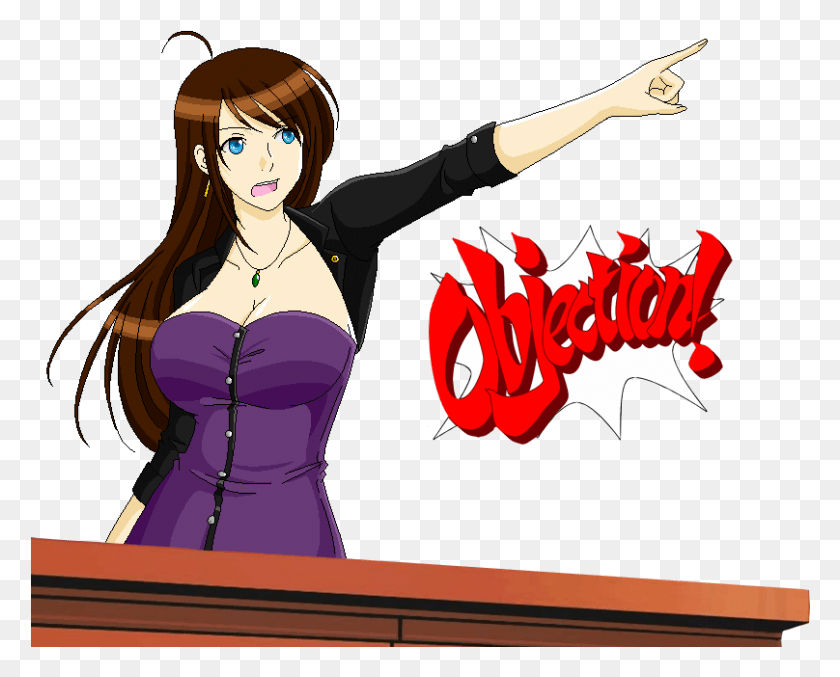 808x640 Ace Attorney Objection, Poster, Dress, Clothing HD PNG Download