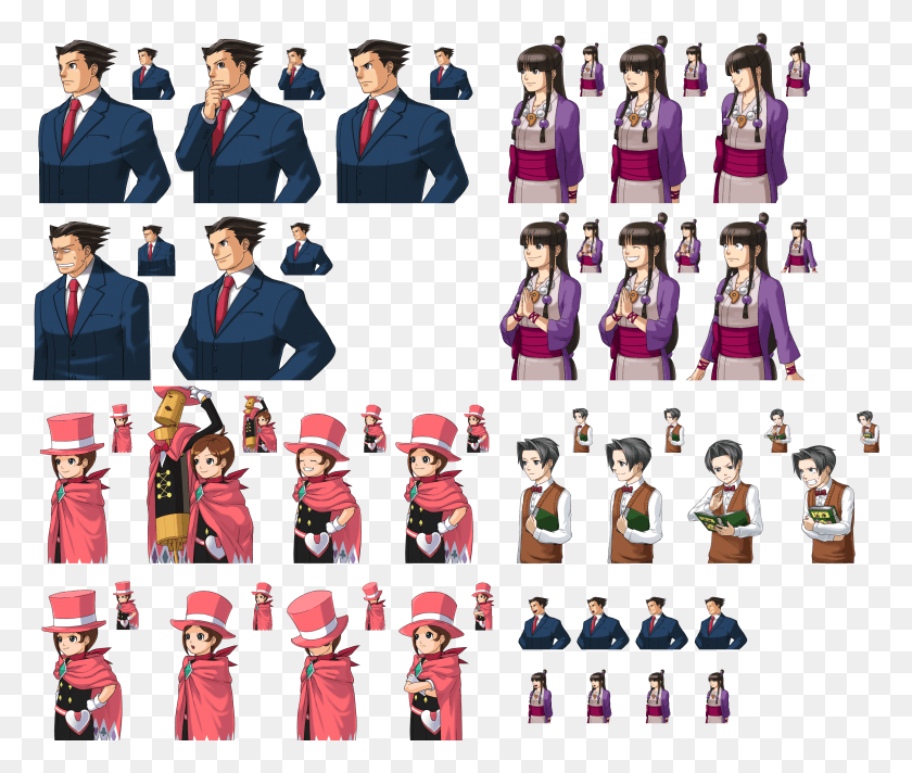 2867x2398 Aceattorney Phoenix Wright Investigations Sprite, Collage, Poster, Advertisement HD PNG Download