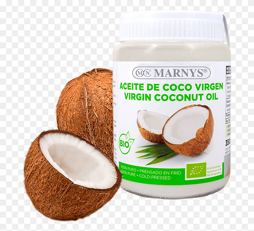 693x704 Aceite De Coco Virgen Bio 350 G Marnys, Plant, Nut, Vegetable HD PNG Download