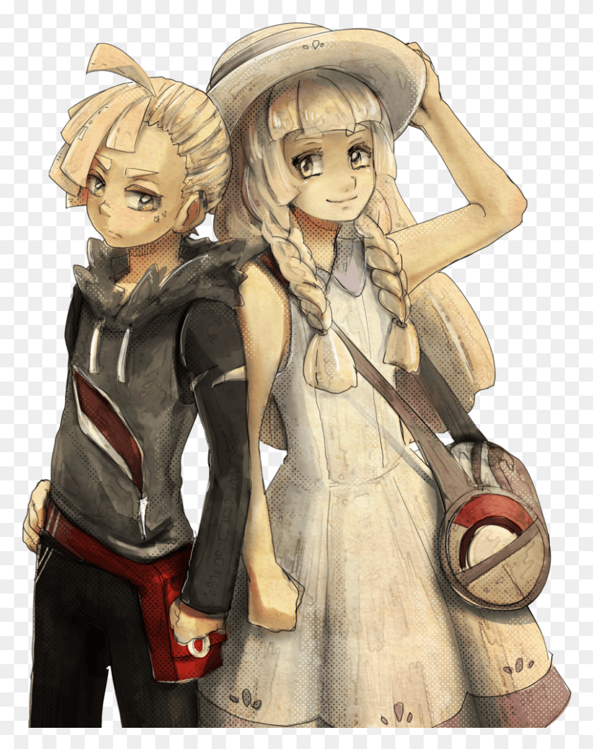 806x1034 Achtergrond Titled Gladion And Lillie Pokemon Lillie Hau And The Player, Figurine, Person, Human HD PNG Download
