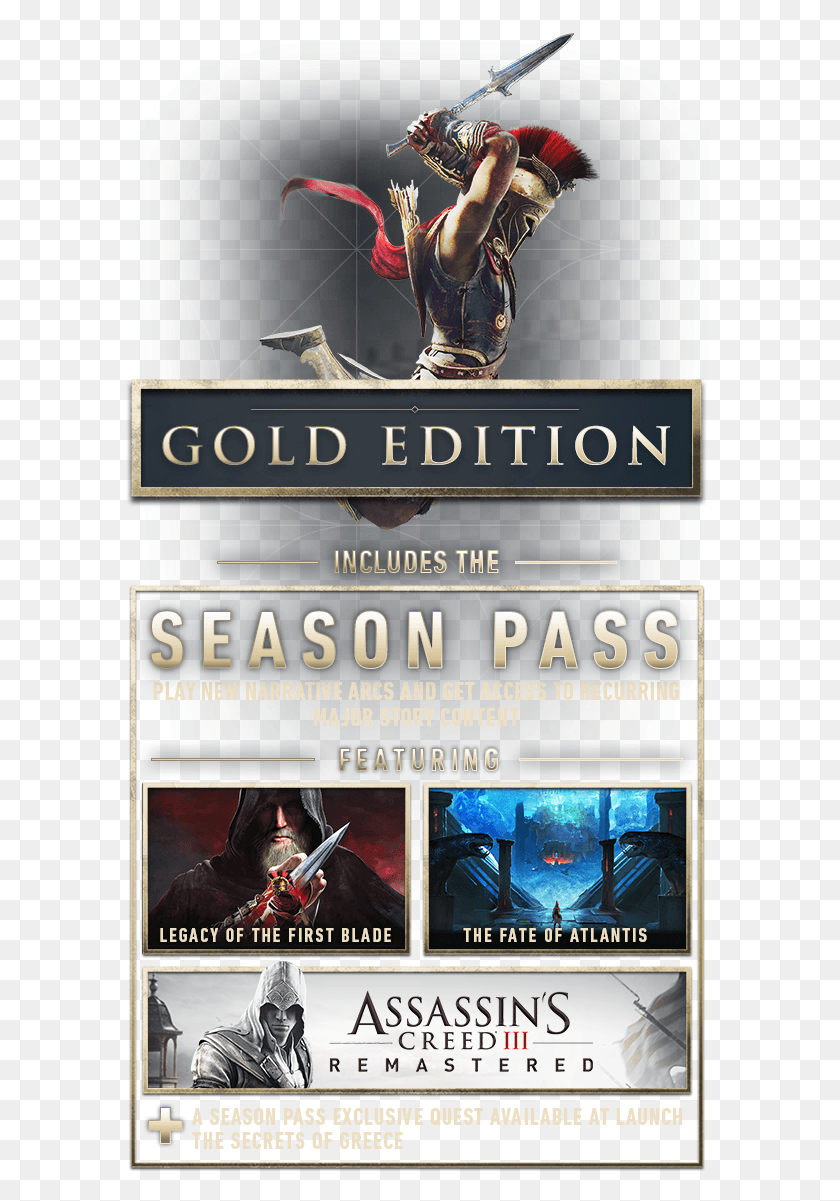 595x1141 Aco Gold New Assassin39s Creed, Person, Human, Advertisement HD PNG Download
