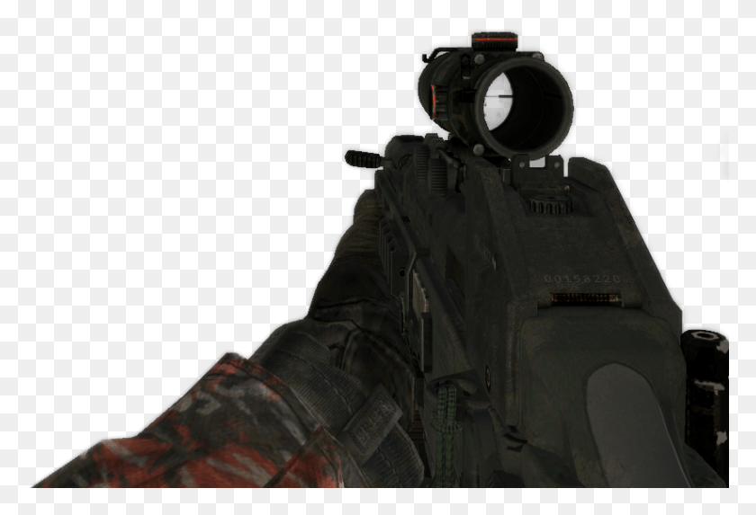 824x542 Acog Scope Mw2 Sniper Rifle, Person, Human, Call Of Duty HD PNG Download