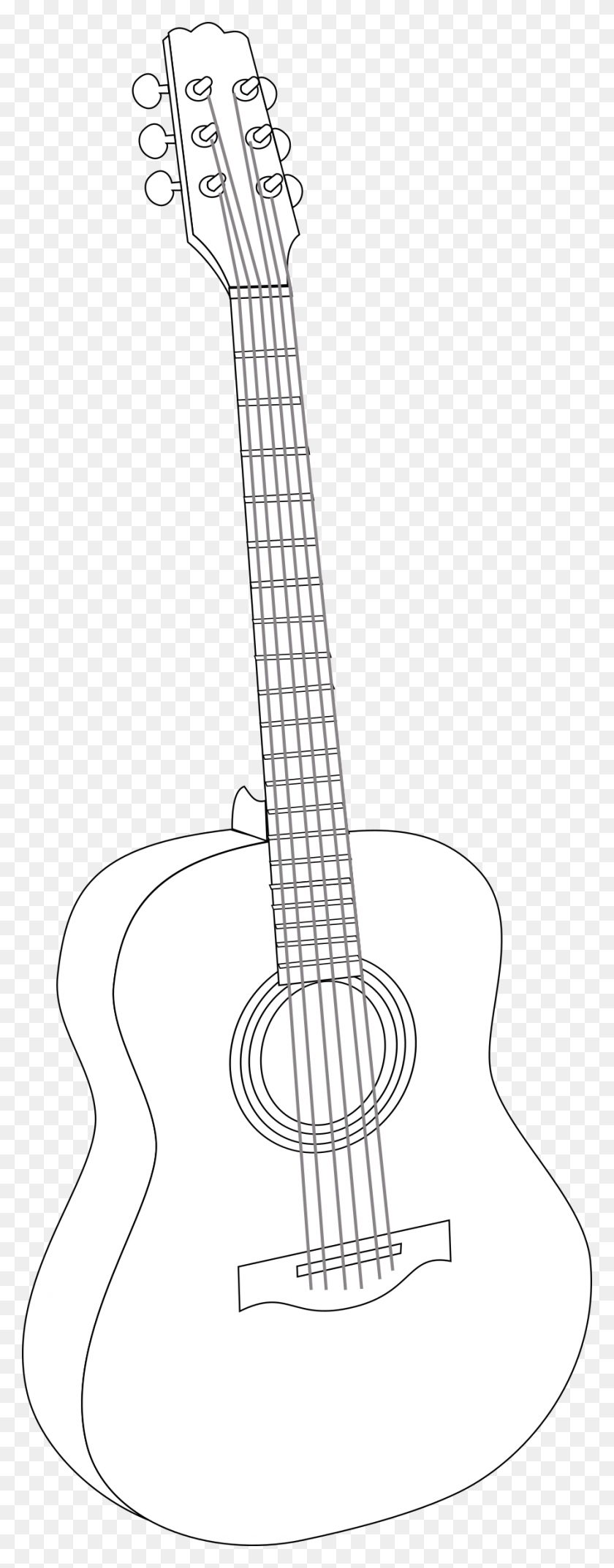 897x2400 Acoustic Guitar Clipart Acoustic Guitar Head Outline, Leisure Activities, Musical Instrument, Bass Guitar HD PNG Download