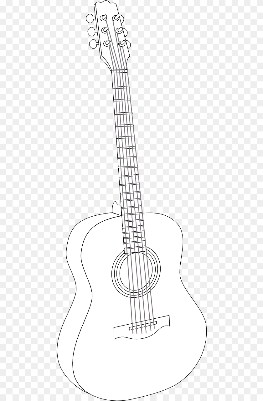 485x1281 Acoustic Guitar Outline, Bass Guitar, Musical Instrument Sticker PNG