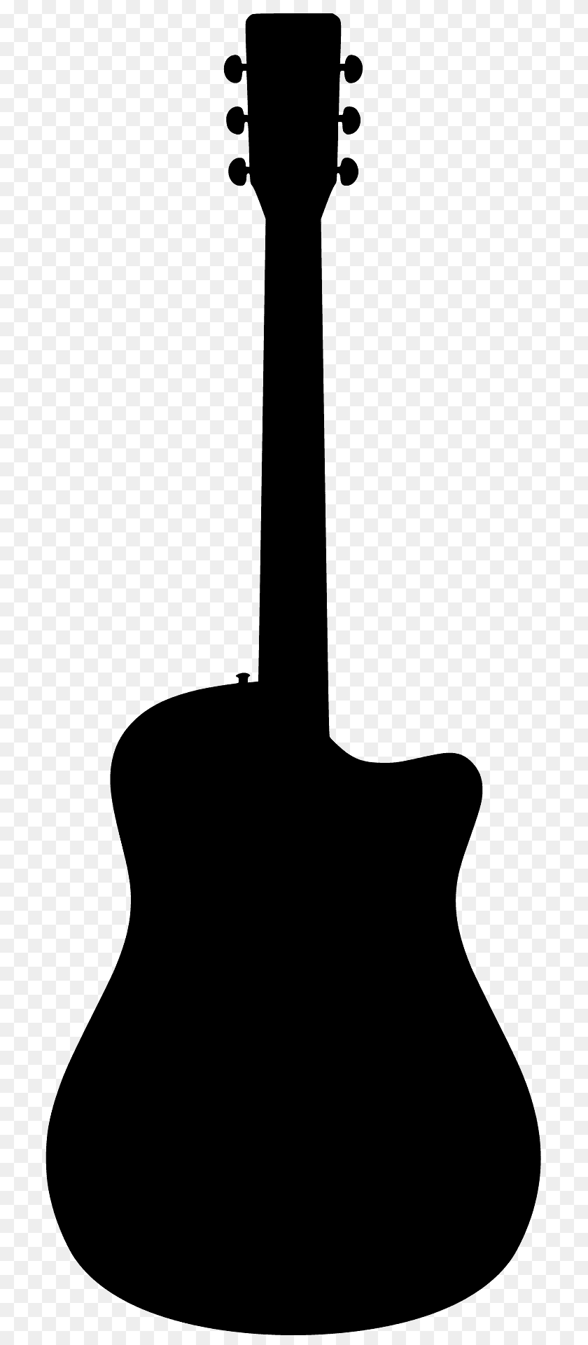 733x1920 Acoustic Guitar Silhouette, Musical Instrument PNG