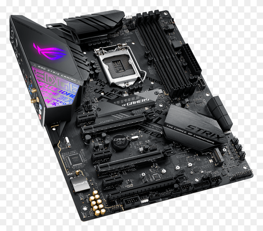 3265x2841 Across The Center Of The Board Are Three Full Length Asus Rog Strix Z390 E Gaming HD PNG Download