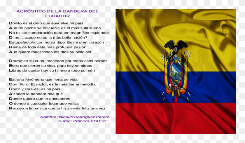 1064x587 Acrstico De La Bandera Del Ecuador Acrostico Del Himno Nacional Del Ecuador, Crowd, Text, Flag HD PNG Download