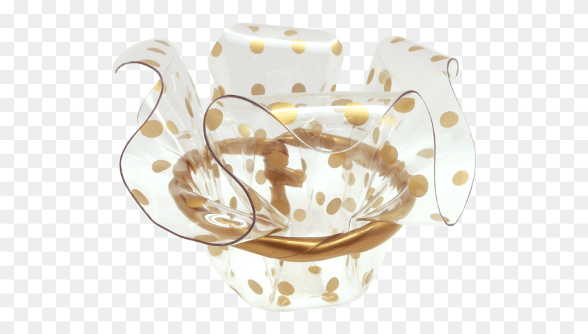 524x418 Acrylic Container With Goldpolka Dots Ceramic, Ice Cream, Cream, Dessert HD PNG Download