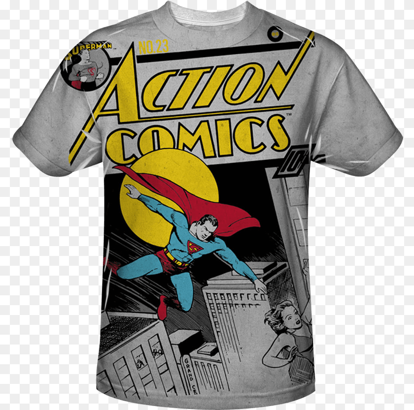 Action Comics Issue 23 Bold T Shirt Cartoon, T-shirt, Clothing, Book, Publication Transparent PNG