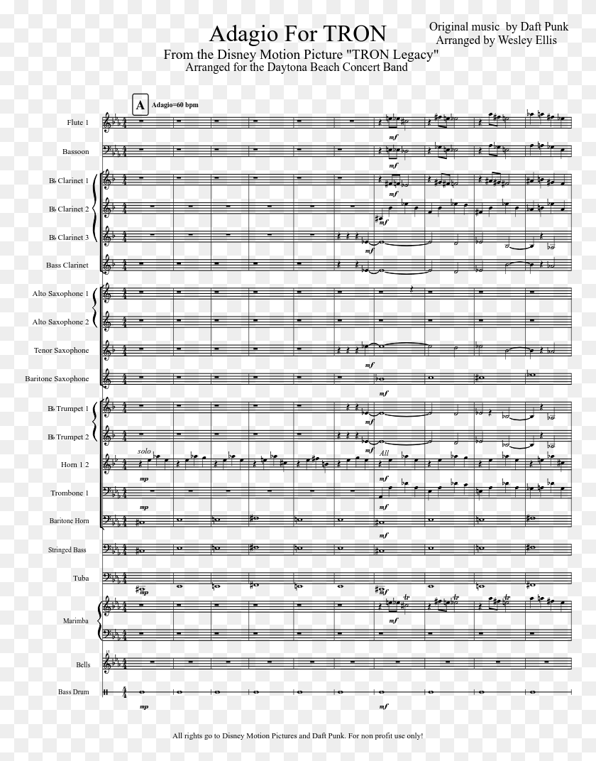 772x1012 Adagio For Tron Sheet Music Composed By Original Music John Powell How To Train Your Dragon Score, Gray, World Of Warcraft HD PNG Download