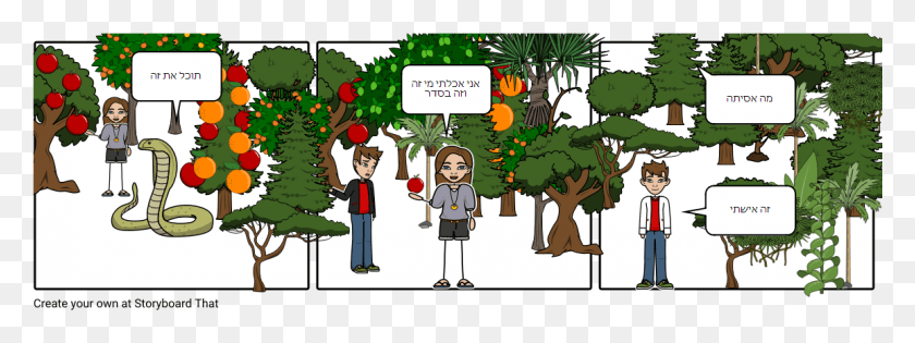 1155x378 Adam And Eve Cartoon, Vegetation, Plant, Tree HD PNG Download