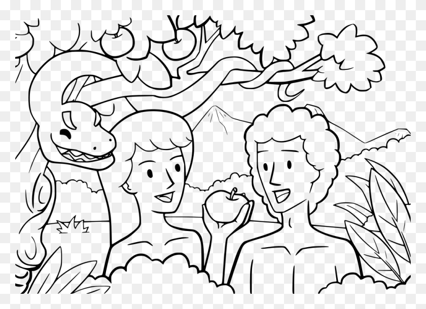 1024x723 Adam And Eve Drawing, Gray, World Of Warcraft HD PNG Download