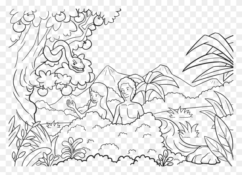 960x678 Adam Bible Bible Pics Comic Characters Eden Eve Adam And Eve And The Serpent Coloring Pages, Nature, Outdoors, Pattern HD PNG Download