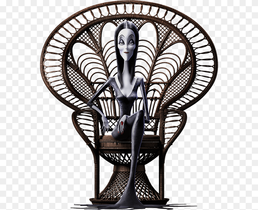 580x683 Addams Family 2019 Morticia, Furniture, Adult, Female, Person Transparent PNG