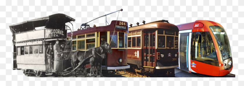 3172x970 Adelaide Trams Of The Four Main Eras Montage Tram, Cable Car, Vehicle, Transportation HD PNG Download