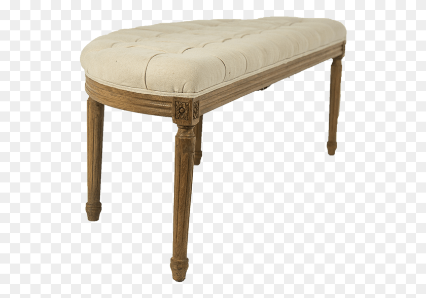 531x528 Adeline Linen Crescent Bench 3 Stool, Furniture, Ottoman, Bar Stool Descargar Hd Png