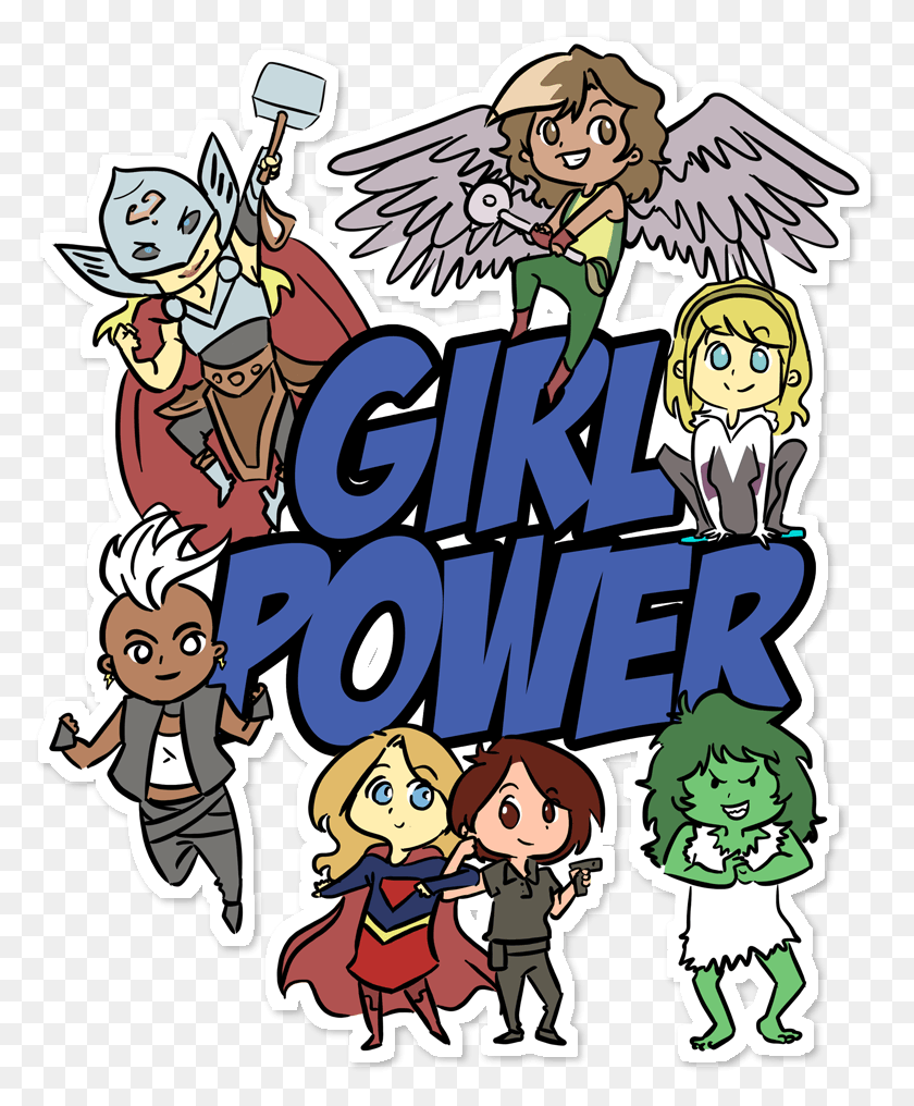 780x956 Adesivo Girl Power De Milene Correiana Cartoon, Advertisement, Poster, Comics HD PNG Download