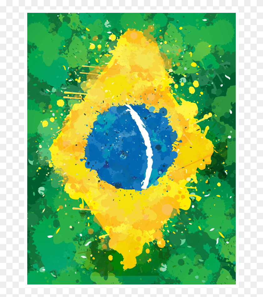687x889 Adesivos Com A Arte Bandeira Do Brasil Do Studio Incantia Arte Bandeira Do Brasil, Графика, Современное Искусство Hd Png Скачать