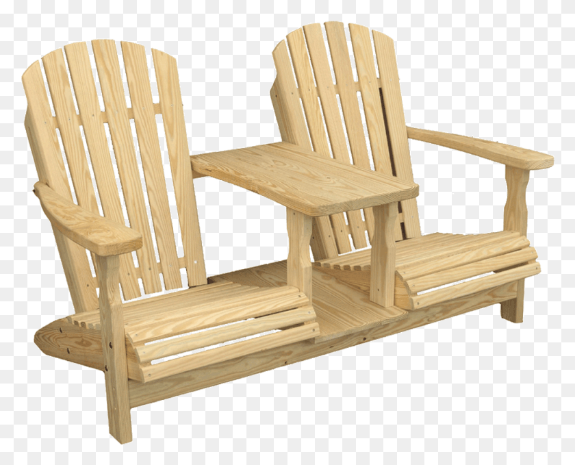 983x781 Adirondack Settee Chair, Furniture, Rocking Chair, Wood HD PNG Download