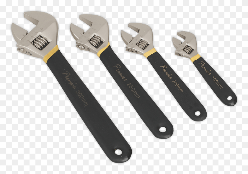 1104x750 Adjustable Wrench Set 4pc Ni Fe Finish Adjustable Spanner HD PNG Download