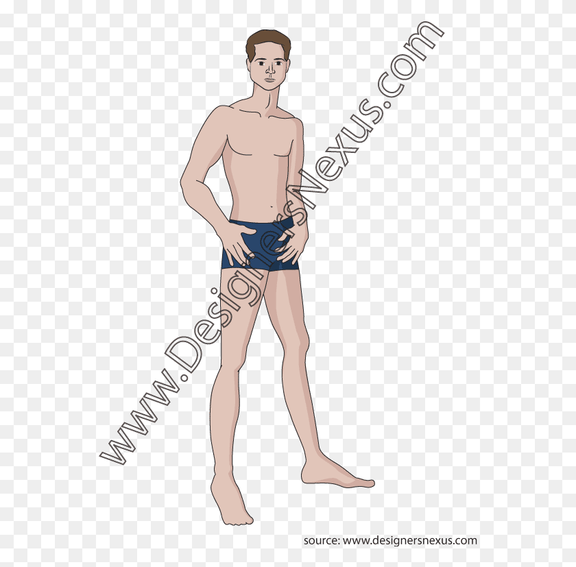 553x767 Adobe Illustrator Male Fashion Figure Sketch Template Barechested, Person, Human, Mannequin HD PNG Download