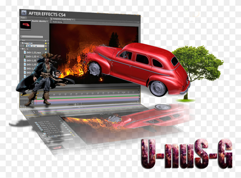 1043x751 Adobe Photoshop Cs3 Эффекты Плагины Классический Автомобиль, Человек, Человек, Автомобиль Hd Png Скачать