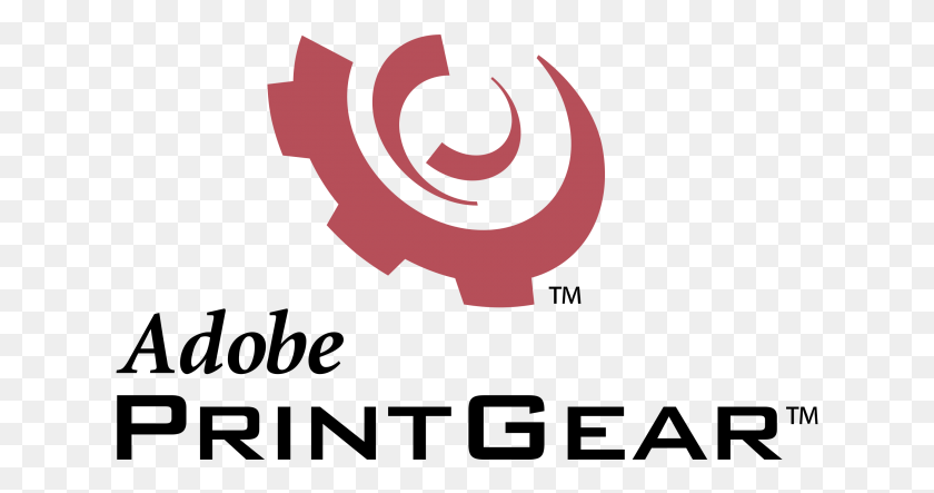 633x383 Adobe Printgear Logo Graphic Design, Symbol, Trademark, Tabletop HD PNG Download