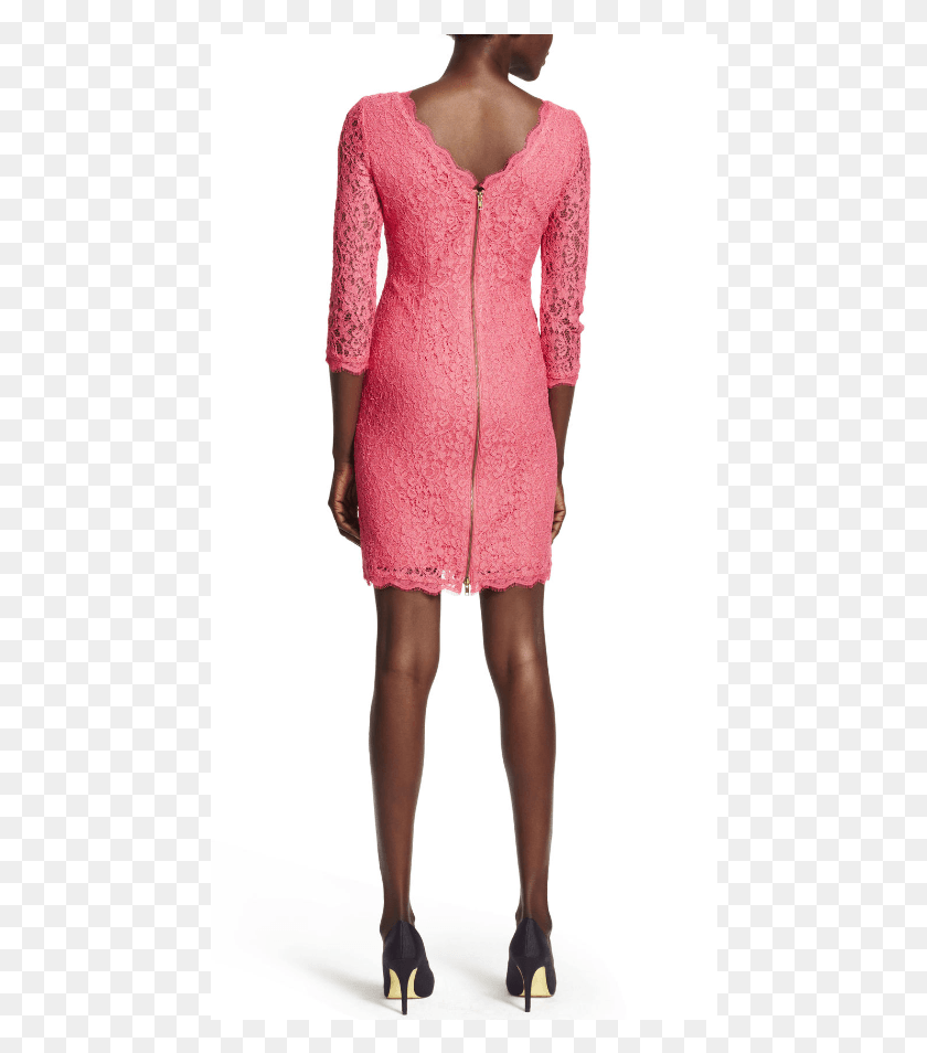 460x894 Adrianna Papell Long Sleeve Lace Sheath Dress In Pink Cocktail Dress, Clothing, Apparel, Person HD PNG Download