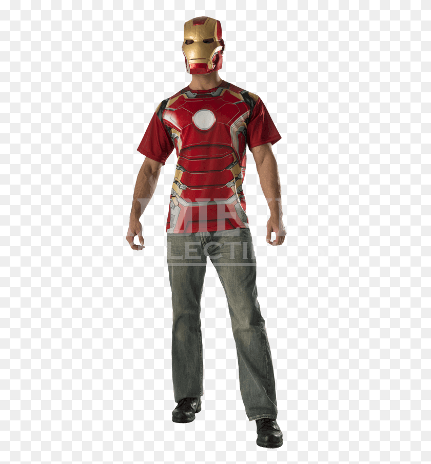 462x845 Adult Avengers 2 Iron Man Costume Top And Mask Set Iron Man, Clothing, Person, People HD PNG Download