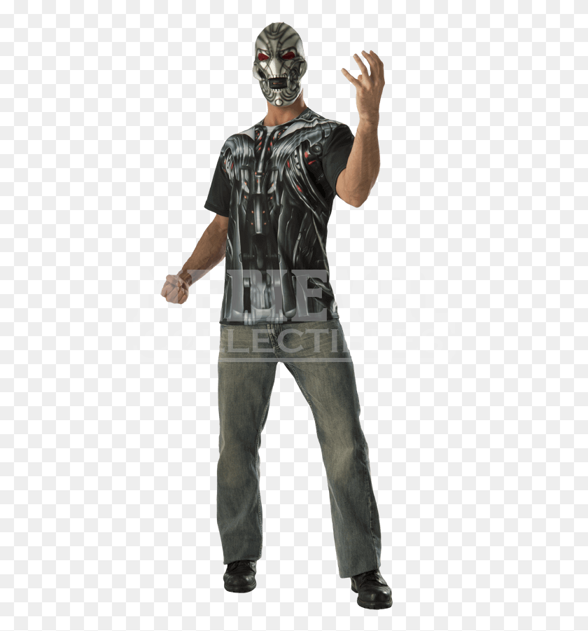 462x841 Adult Avengers 2 Ultron Costume Top And Mask Set Disfraz Avengers Hombre, Person, Clothing, Sport HD PNG Download