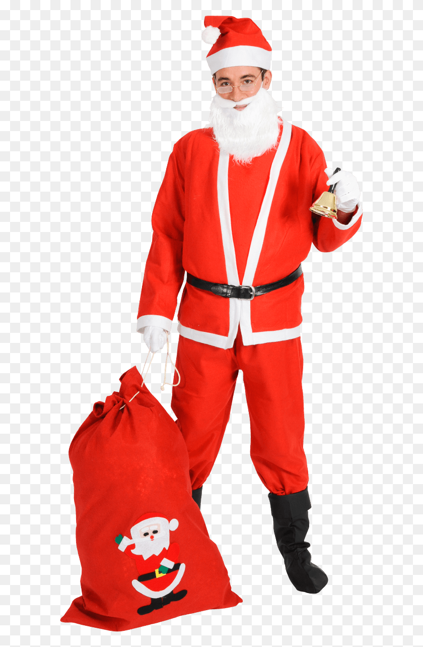 603x1223 Взрослый Бюджетный Рождественский Костюм Санта-Клауса, Человек, Человек, Одежда Hd Png Скачать