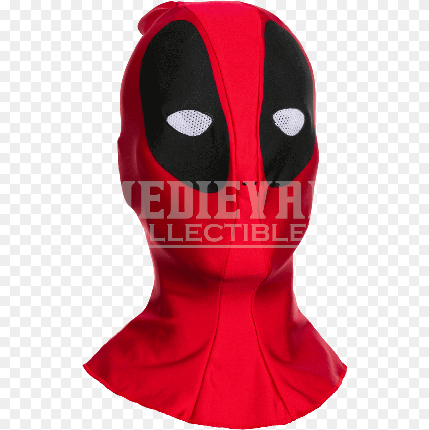 520x842 Adult Deadpool Fabric Mask Deadpool Fabric Adult Mask, Clothing, Hood, Person, Woman PNG
