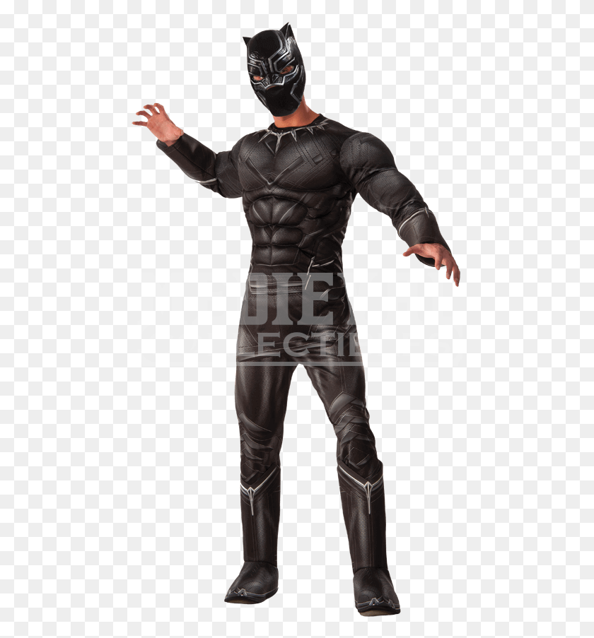470x843 Adult Deluxe Black Panther Costume Diy Black Panther Costume Baby, Person, Human, Hand HD PNG Download