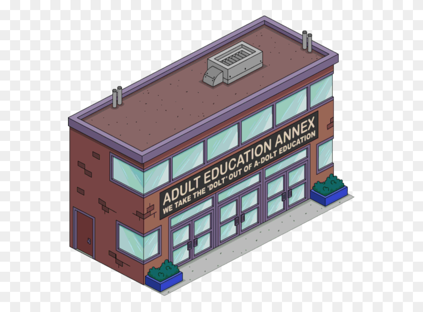 572x560 Adult Education Annex Tapped Out Adult Education Center Simpsons, Building, Housing, Condo HD PNG Download