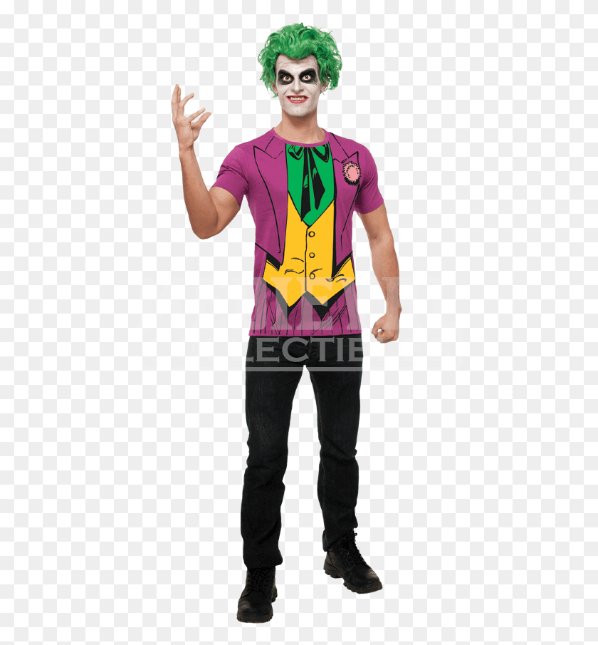 462x845 Adult Joker Pinstripe Suit T Shirt Easy Marvel Halloween Costumes, Performer, Person, Human Descargar Hd Png