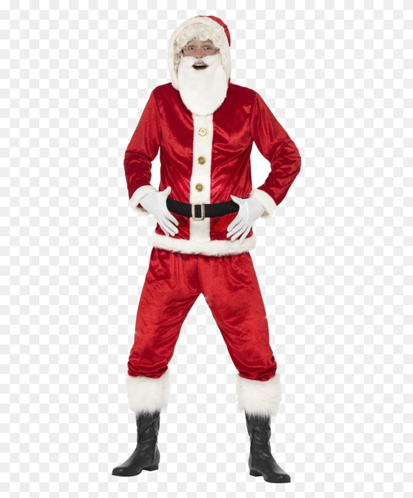 388x952 Adult Jolly Santa Costume Vestito Babbo Natale Elegante, Person, Human, Performer HD PNG Download