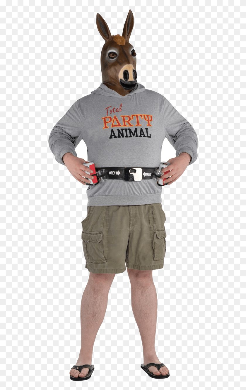 512x1269 Adult Male Party Jackass Costume Vestirse De Burro, Person, Human, Accessories HD PNG Download