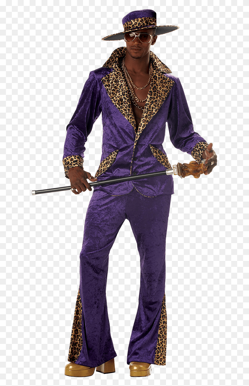 627x1242 Adult Purple Pimp Costume Pimp Halloween Costume, Clothing, Person, Sleeve HD PNG Download