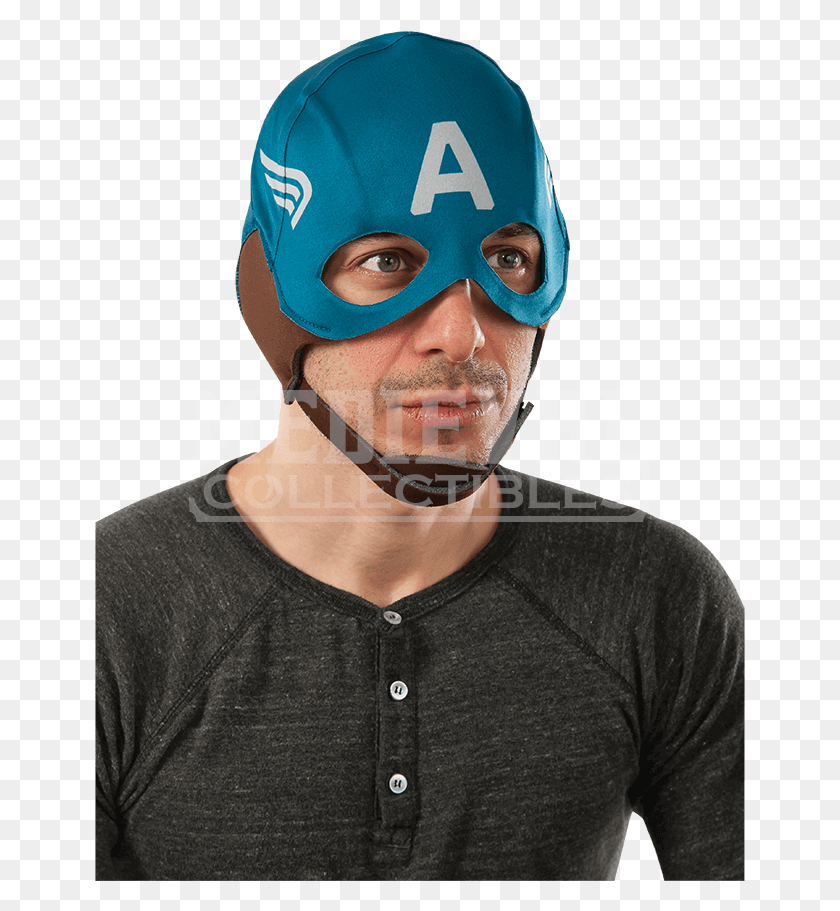 651x851 Adult Retro Captain America Mask Mascara Capitan America Adulto, Clothing, Apparel, Person HD PNG Download