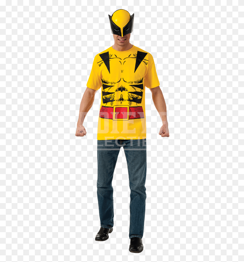 462x843 Adult Wolverine Costume Top And Mask Costume, Clothing, Apparel, Person HD PNG Download