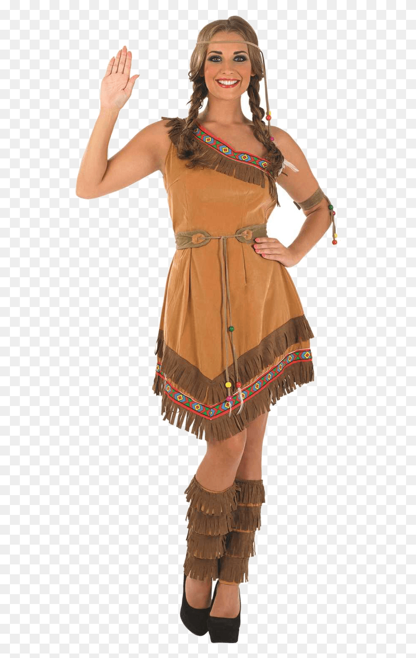 537x1269 Adult Womens Indian Squaw Costume Native Red Indian Fancy Dress, Clothing, Apparel, Person HD PNG Download