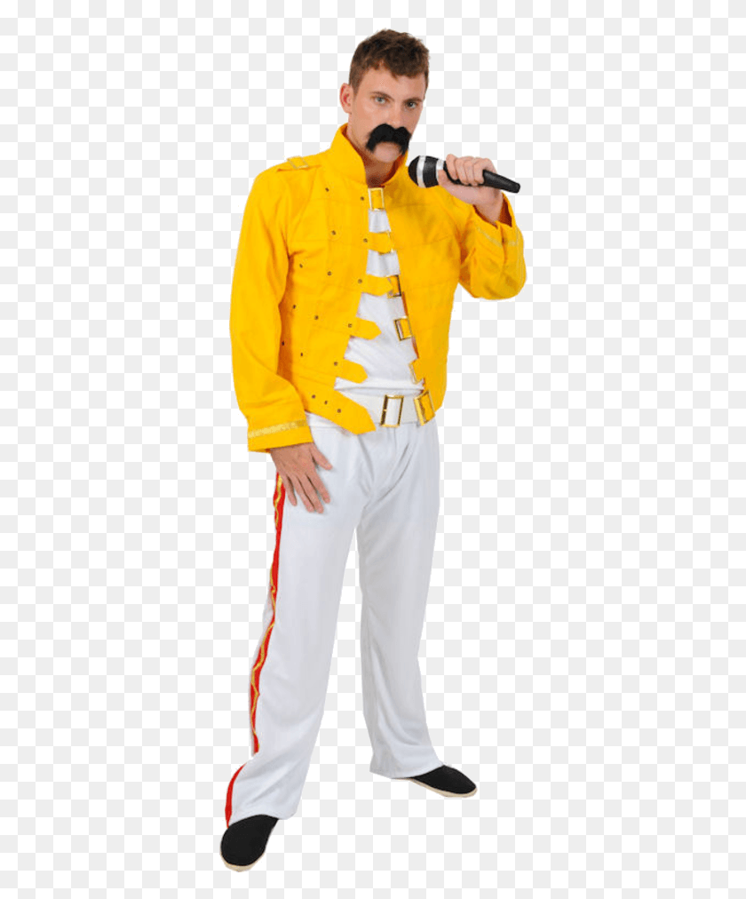 348x952 Adult Yellow Rock Star Costume Freddie Mercury Fancy Dress, Clothing, Apparel, Person HD PNG Download