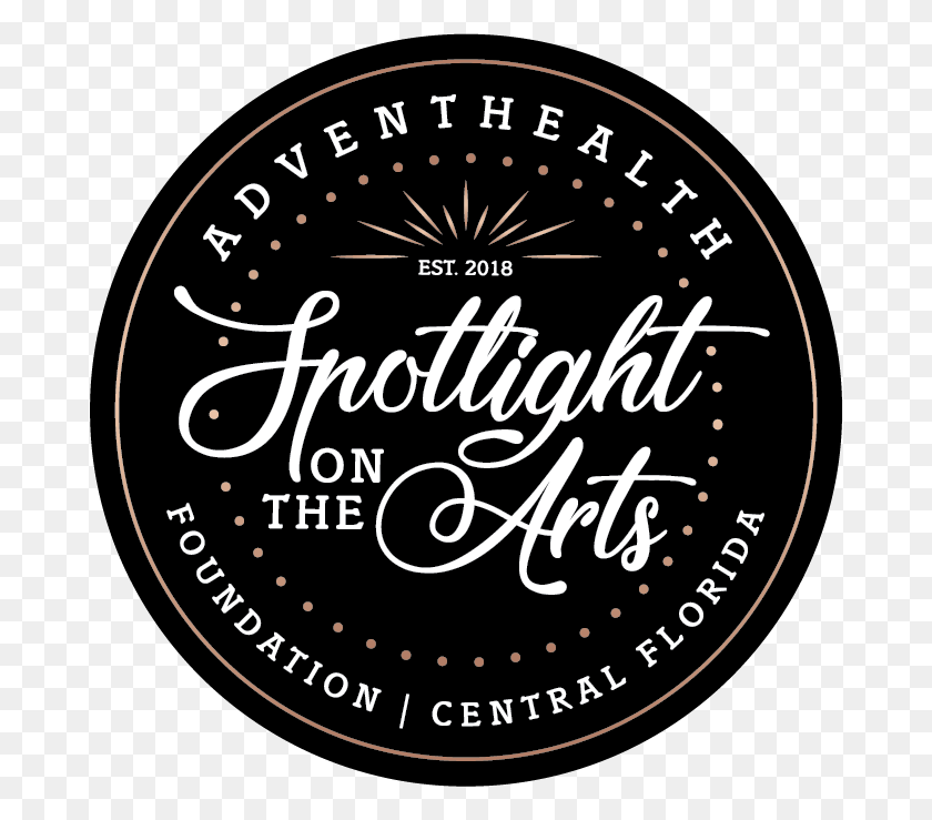 678x679 Adventhealth Spotlight On The Arts Circle, Texto, Etiqueta, Logotipo Hd Png